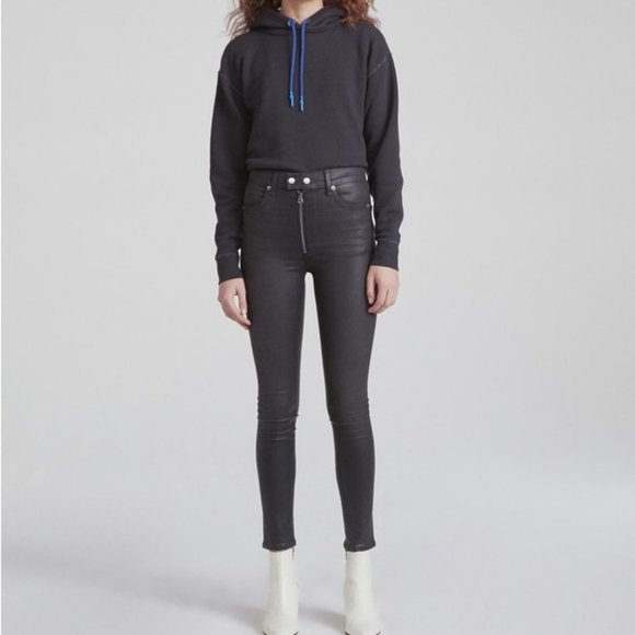 Rag Bone High Rise Baxter Coated Jeans